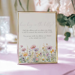 Póster Bebé morado en juego de flor silvestre floral