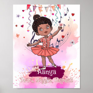 Póster Bebé negro Ballerina Wall Art
