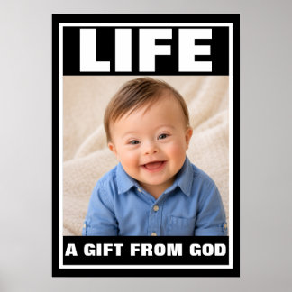 Póster Bebé Niño con Síndrome de Down Sonriendo Pro-Vida 