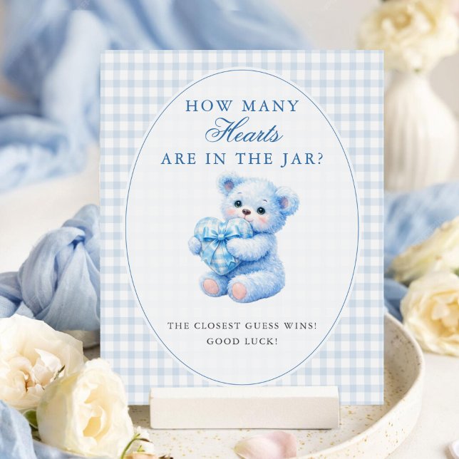 Póster Bebé Oso de Peluche Corazón con Lazo de Gingham Az (Subido por el creador)