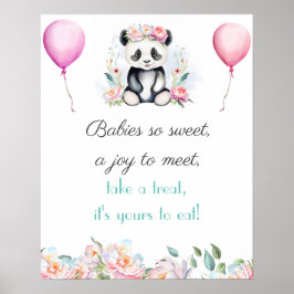 Póster Bebé Panda Peonies Jungle Baby Dessert