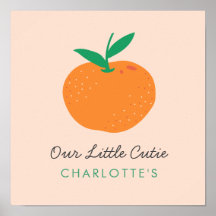 Bebé Pequeño dulce Naranja Nursary Poster