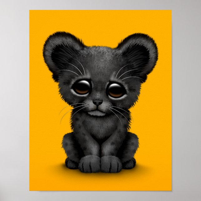 Póster Bebé pequeño morrón negro en amarillo (Frente)