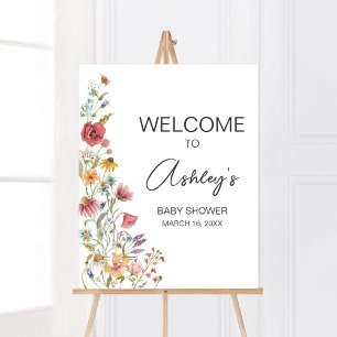 Póster Bebé primaveral en la bienvenida de Baby Shower en