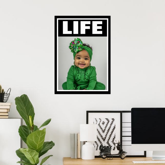 Póster Bebé Pro-Vida Hermosa Negra Niña Sonriendo (Oficina en casa)