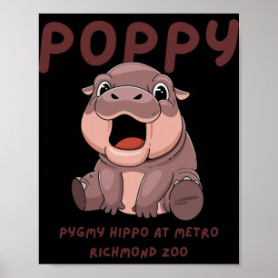 Póster Bebé Pygmy Hippo Nuevo En Metro Richmond Zoo Virgi