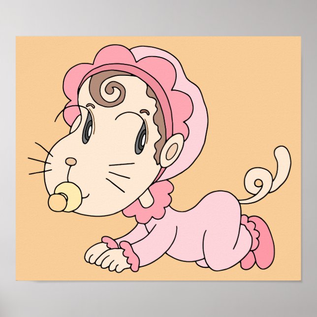 Póster Bebé que parece un gato. (Frente)