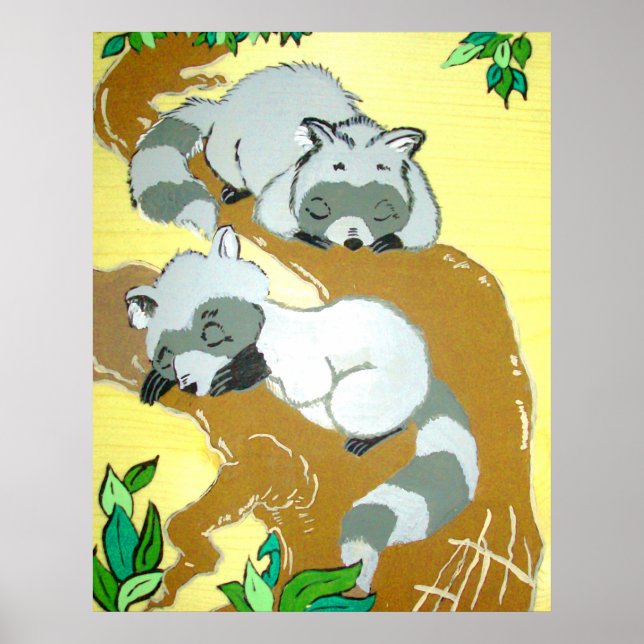 Póster Bebé Raccoons Poster durmiente (Frente)