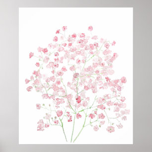 Póster Bebé rosa claro Breaking Bouquet gypsophila agua