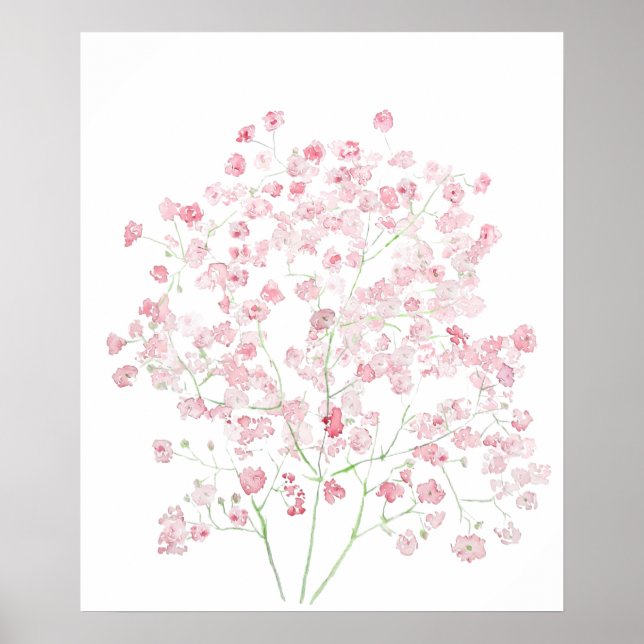 Póster Bebé rosa claro Breaking Bouquet gypsophila agua (Frente)