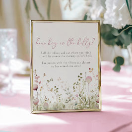 Póster Bebé Rosa En Bloom Belly De Flores Silvestres En J