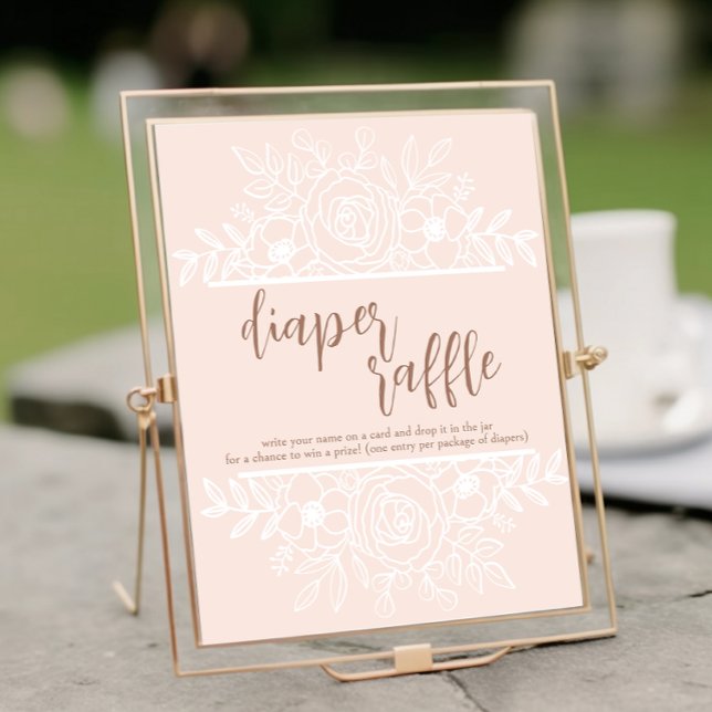Póster Bebé Rosa Pastel En El Rótulo De Raffle De Diaper  (Subido por el creador)