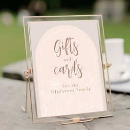 Póster Bebé Rosa Pastel En Rótulo De Mesa De Regalo De Du