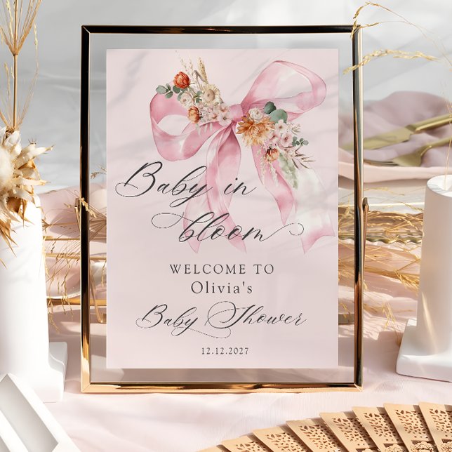 Póster Bebé rosado floral en Baby Shower (Subido por el creador)