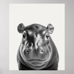 Póster Bebé Safari Animales de la Jungla Africana Hipopót