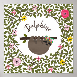 Póster Bebé Sangre Floral Vegetación Nursery