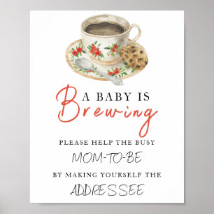 Póster Bebé shower de café - Ayuda a la futura mamá ocupa