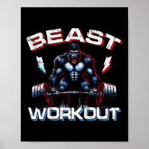 Póster Bebe Silverback Deadlift Gym Chistes Gorilla Worko