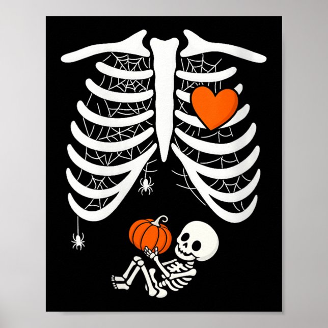 Póster Bebé Skeleton Embarazado Jaula De Rib Xris Para Fa (Frente)