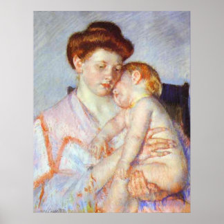 Póster Bebé somnoliento. 1910, Mary Cassatt