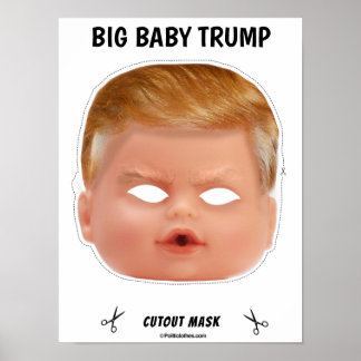 Póster Bebé Trump Máscara de Halloween