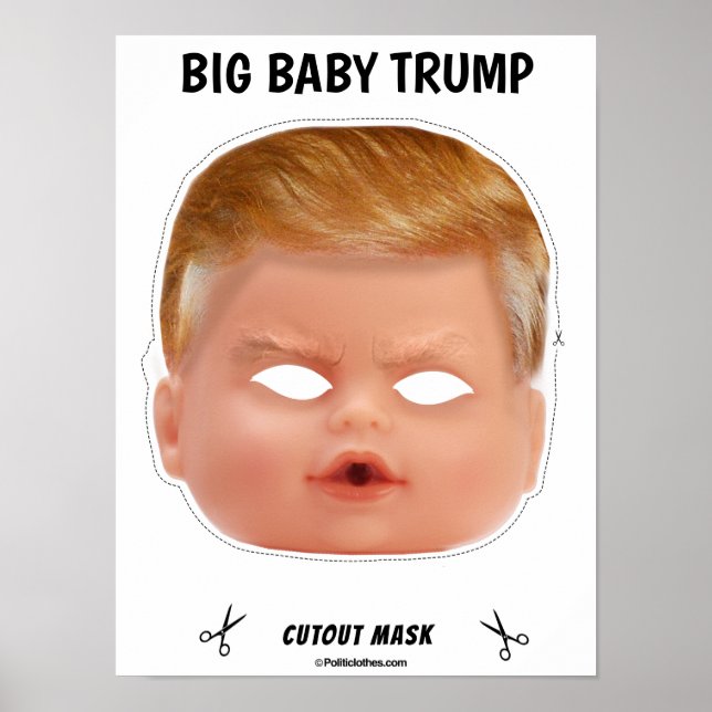 Póster Bebé Trump Máscara de Halloween (Frente)