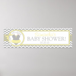 Póster Bebé Tutu Chevron Imprimir banner de Baby Shower