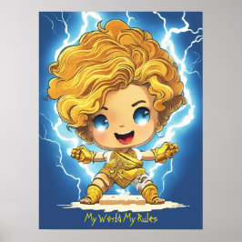 Póster Bebé Zeus "Mi mundo mis reglas"