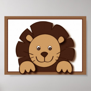 Póster Bebé Zoo Lion Jung Animal Wall Art Imprimir 5X7