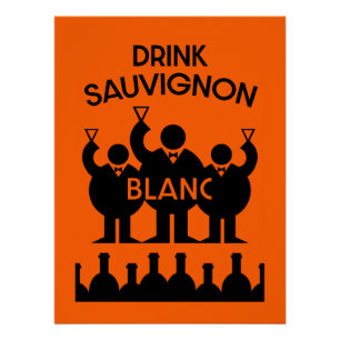 Póster Bebedor de vino Sauvignon Blanc