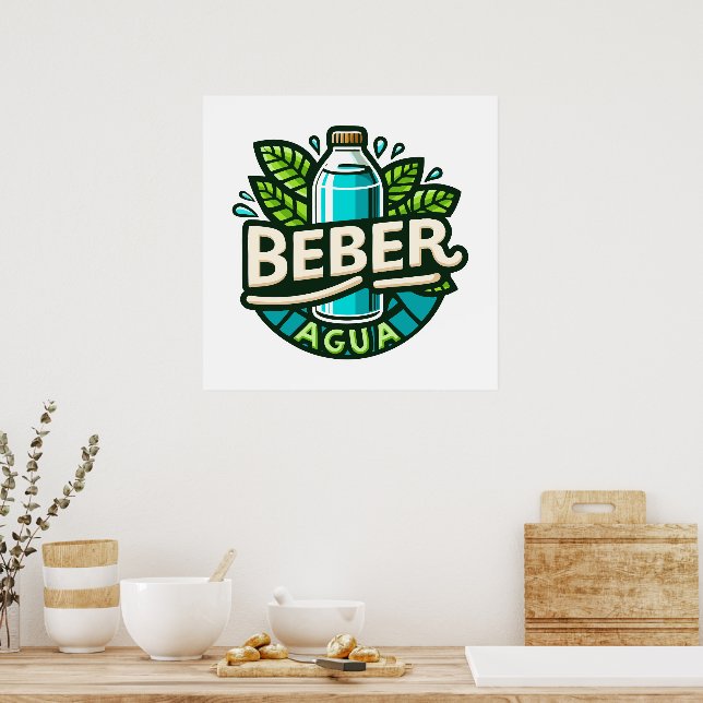 Póster Beber agua (Cocina)