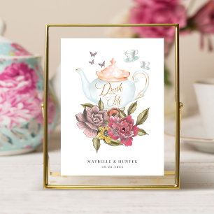 Póster Beber   Alicia Vintage En El Fiesta Del Té De Mara