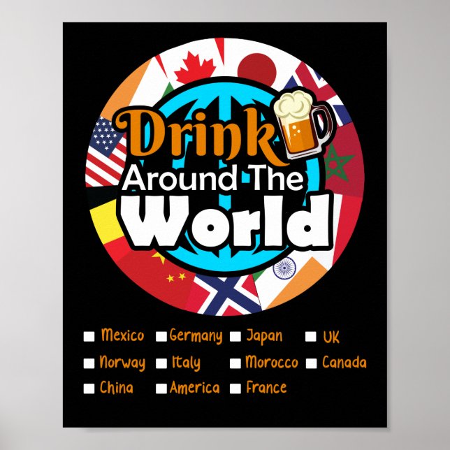 Póster Beber alrededor del mundo (Frente)