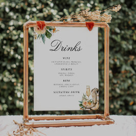 Póster Beber botes de bar y Rótulo Bubbly Bridal Shower