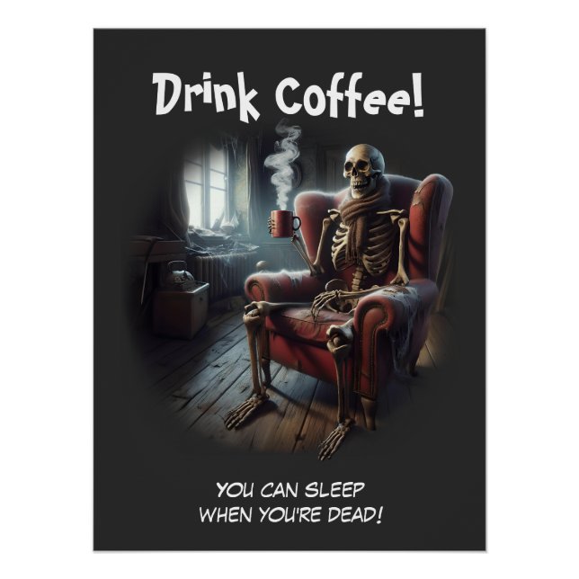 Póster Beber café (Anverso)