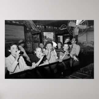 Póster Beber Cerveza En El Bar - Gran Depresión - 1938