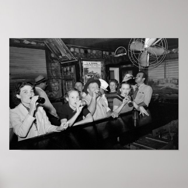 Póster Beber Cerveza En El Bar - Gran Depresión - 1938 (Frente)