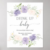Beber el juego de Baby Shower de Botella Púrpura P