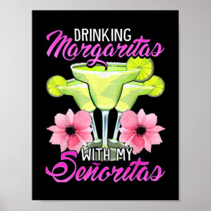 Póster Beber Margaritas con mis señoritas