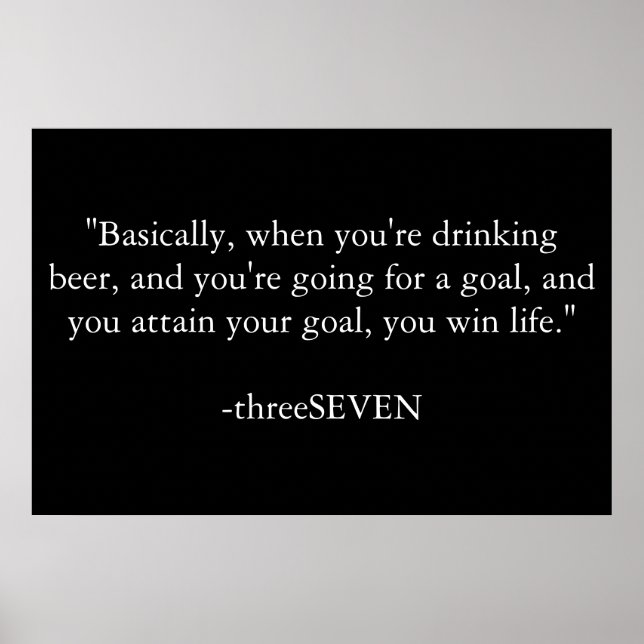 Póster Beber Para Ganar La Vida (Frente)