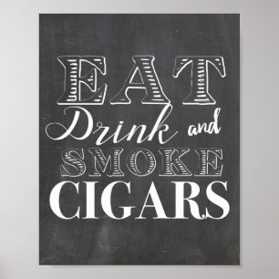 Póster Beber y fumar cigarrillos Rótulo Fiesta