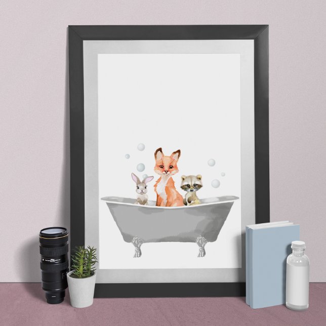 Póster Bebés De Animales Cuidados En Baño (Subido por el creador)