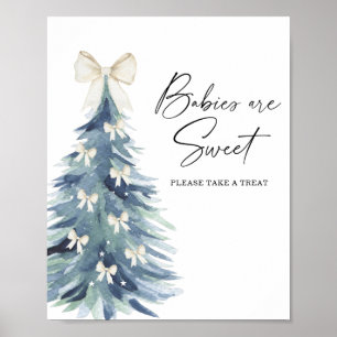Póster Bebés de árbol de invierno en acuarela son un dulc