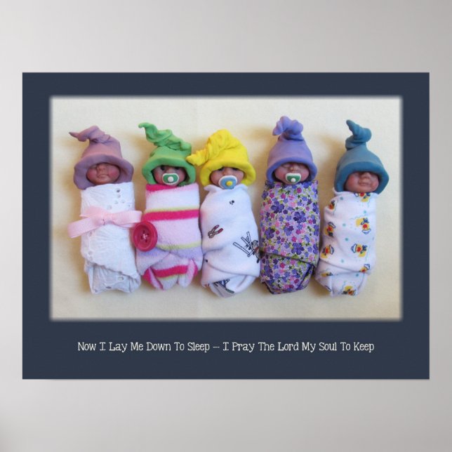 Póster Bebés de arcilla, oraciones de niños en tiempo de  (Frente)