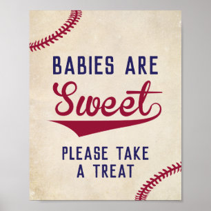 Póster Bebés de béisbol son dulces, por favor, tómate un