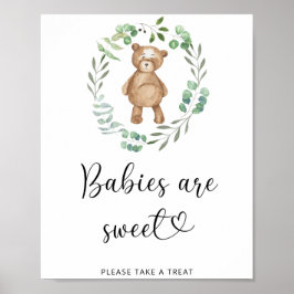 Póster bebés de osito de peluche son cartel de sudor