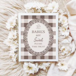 Póster Bebés Elegantes Neutros Son Dulces Fiesta de Baby 