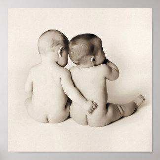 Póster Bebés gemelos Mocha