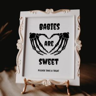 Póster Bebés góticos son Rótulo de Baby Shower de Hallowe