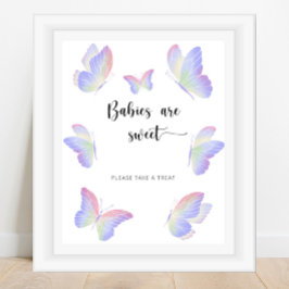 Póster Bebés mariposa son dulces 